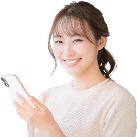 スマホを持ったシンママ